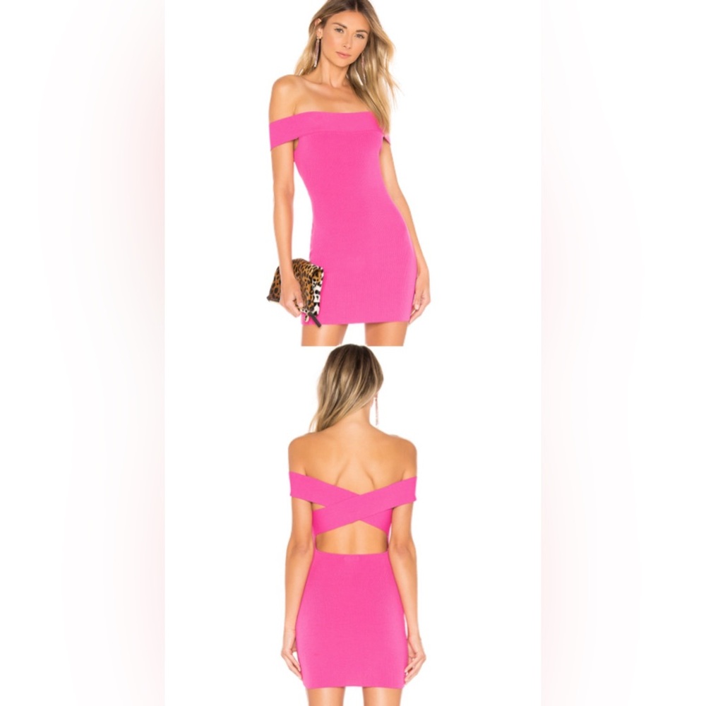 NEW Superdown Revolve Dymond Open Back Dress Hot Pink Size Large‎ Bodycon - Picture 11 of 11